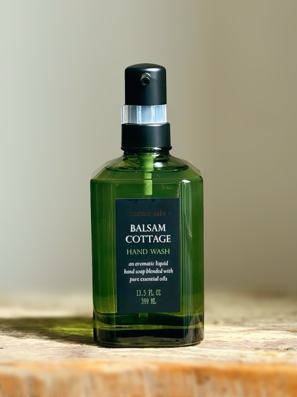 NEW Aroma Aria Balsam Cottage Hand Wash / Soap Glass Bottle 13.5 OZ